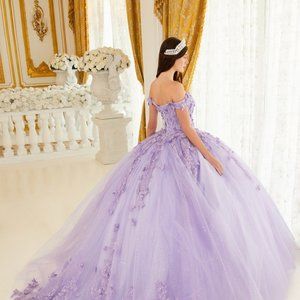 Off-the-Shoulder Applique Sleeveless Tulle Ball Gown Homecoming Dresses